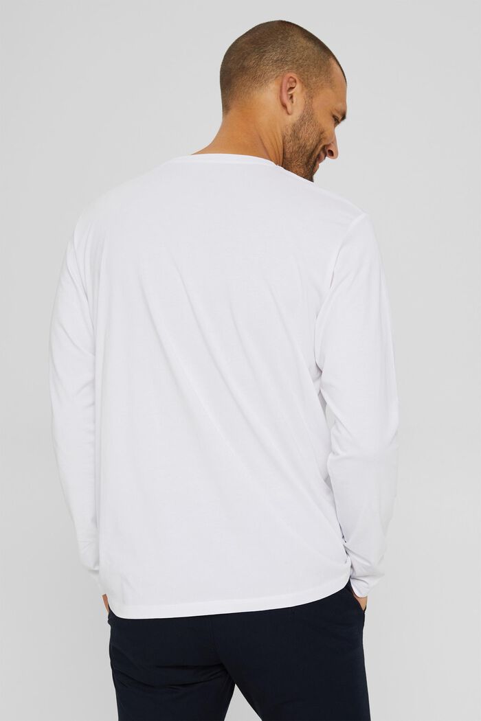 Žerzejové tričko s dlouhým rukávem, ze 100% bio bavlny, WHITE, detail image number 3
