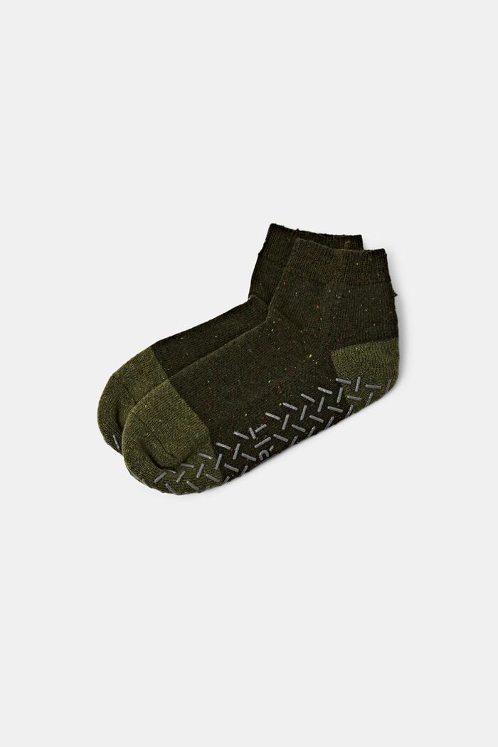 Domácí ponožky, směs s vlnou, protiskluzové, OLIVINE, detail image number 0