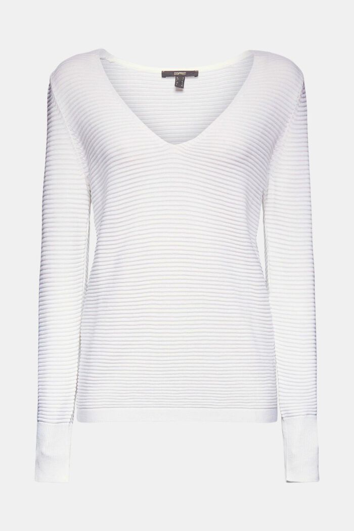 S Lyocell TENCEL™: žebrový pulovr, WHITE, detail image number 0