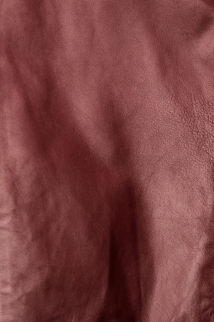 Kožená bunda s límcem z imitace kožešiny, RUST BROWN, detail image number 6