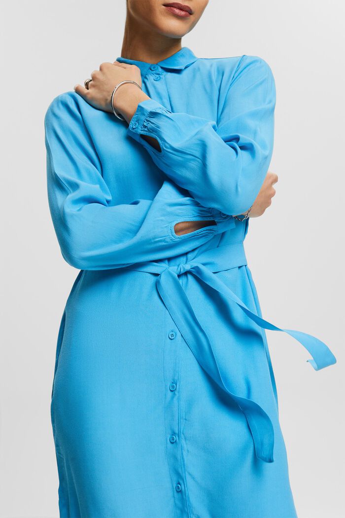 Košilové šaty s opaskem, BLUE, detail image number 2