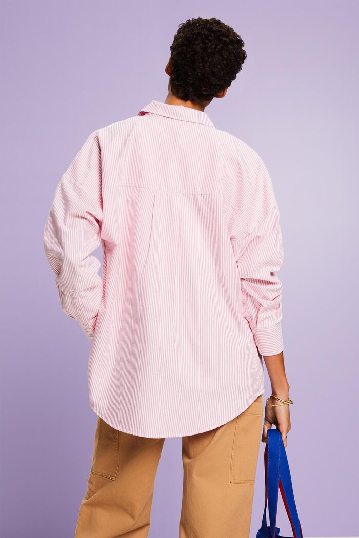 Bavlněná oversize košile s proužky, PINK, detail image number 2
