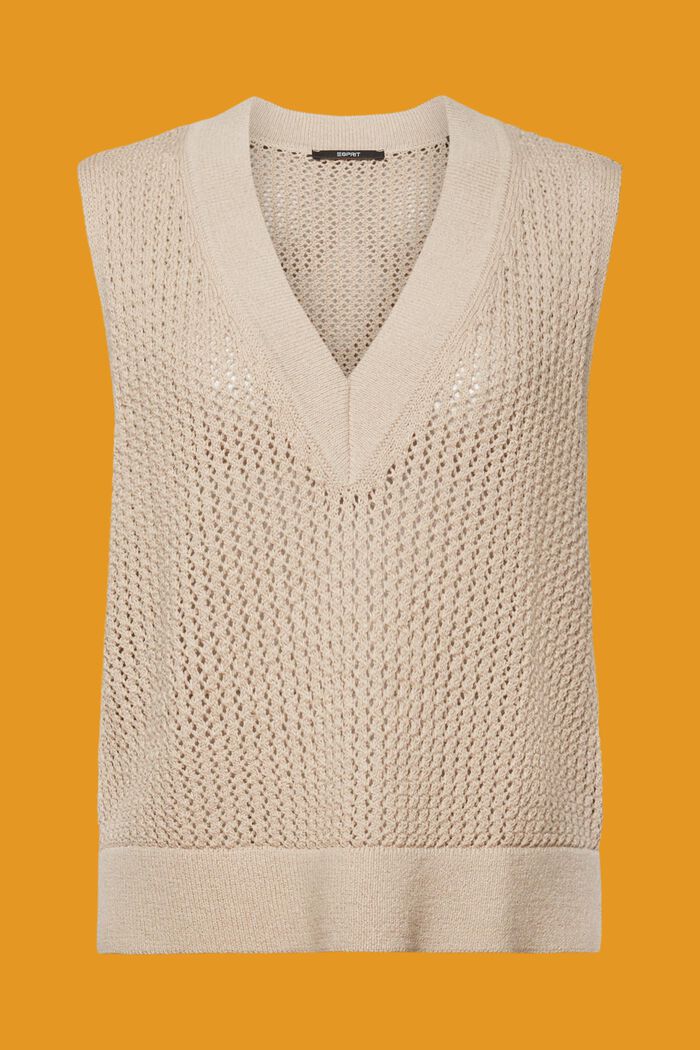 Pulovr bez rukávů, směs s bavlnou, LIGHT TAUPE, detail image number 5