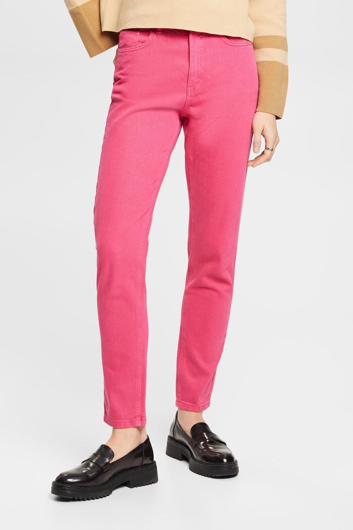 Kalhoty s mrkváčovými nohavicemi a vysokým pasem, PINK FUCHSIA, detail image number 0