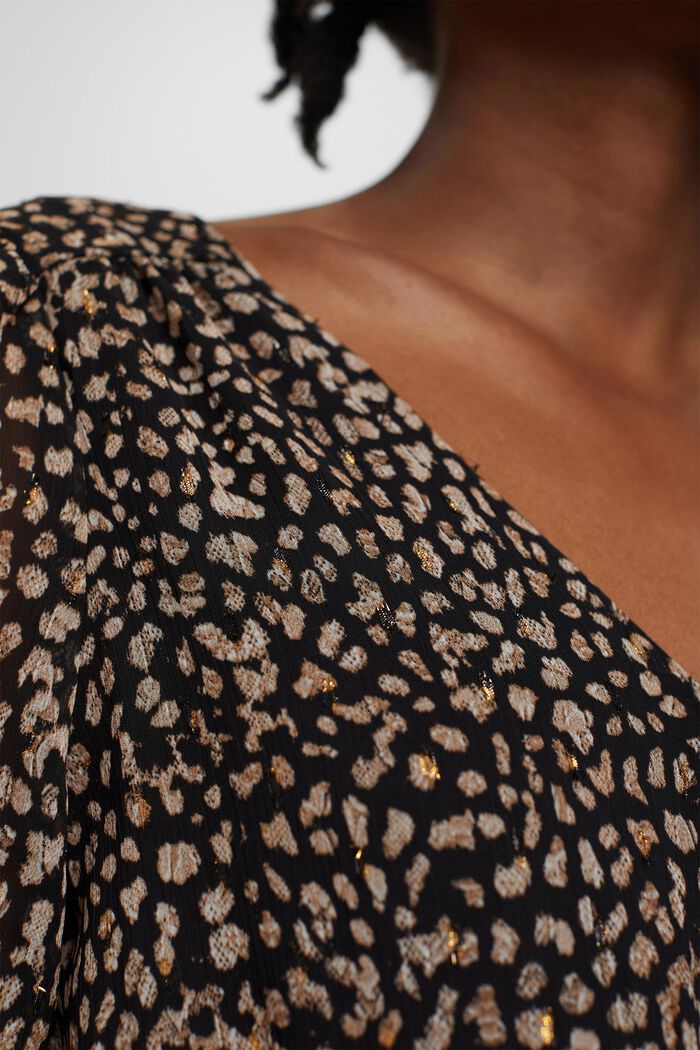 Šifonové šaty s potiskem a třpytivými efekty, BLACK, detail image number 3