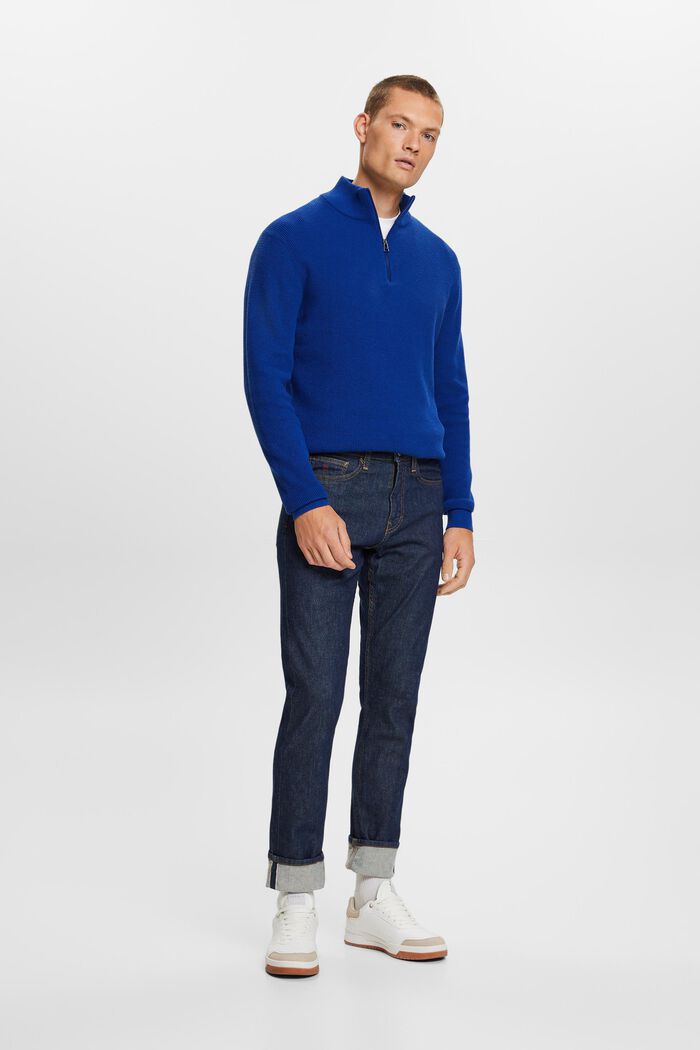 Prémiové Selvedge Slim džíny, střední výška pasu, BLUE RINSE, detail image number 1
