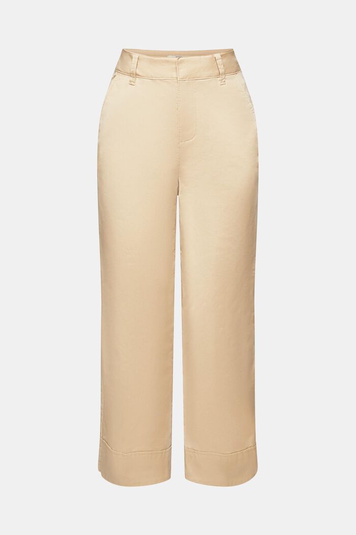 Kalhoty chino, vysoký pas, rovné nohavice, SAND, detail image number 6