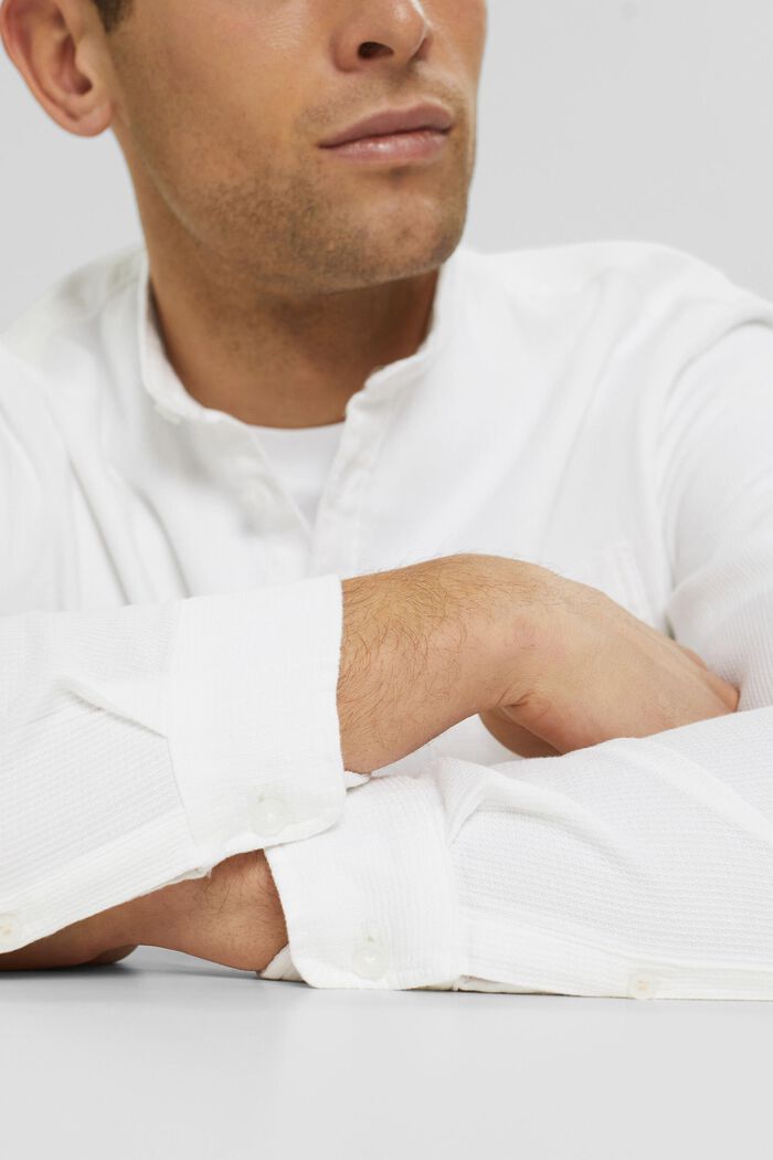 Košile se stojáčkem z bavlny, WHITE, detail image number 5
