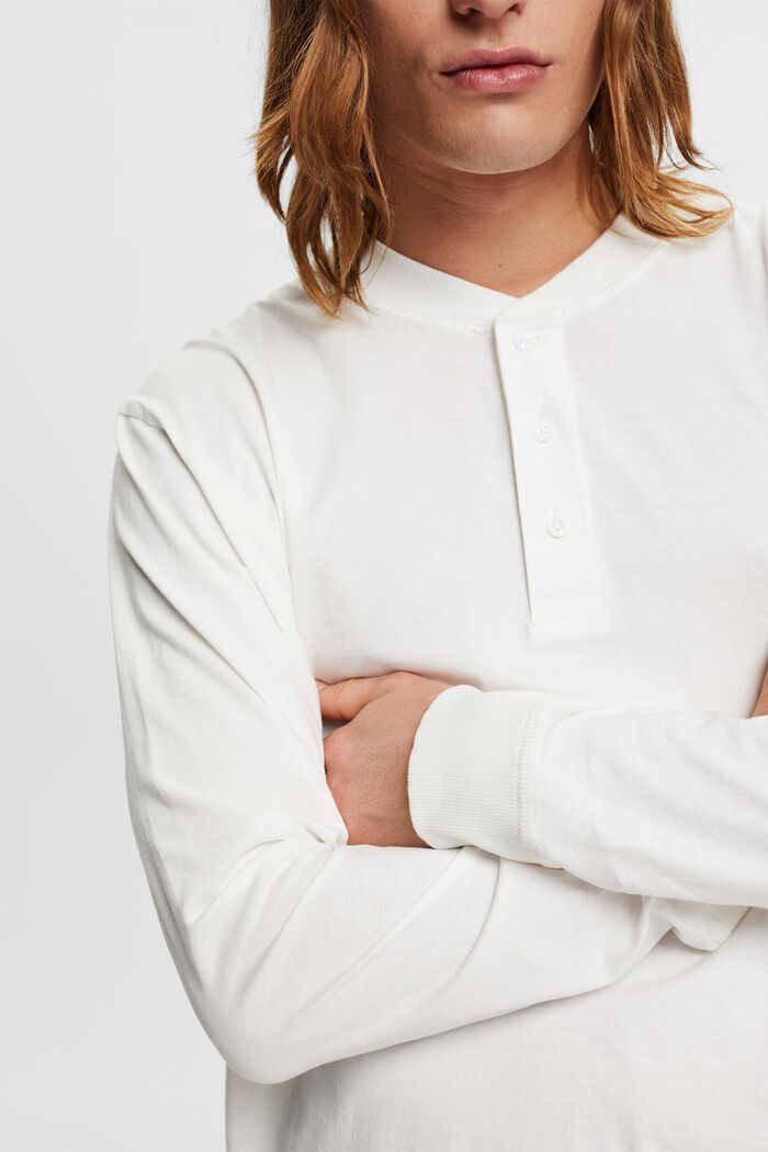 Tričko s dlouhým rukávem a knoflíky, OFF WHITE, detail image number 2