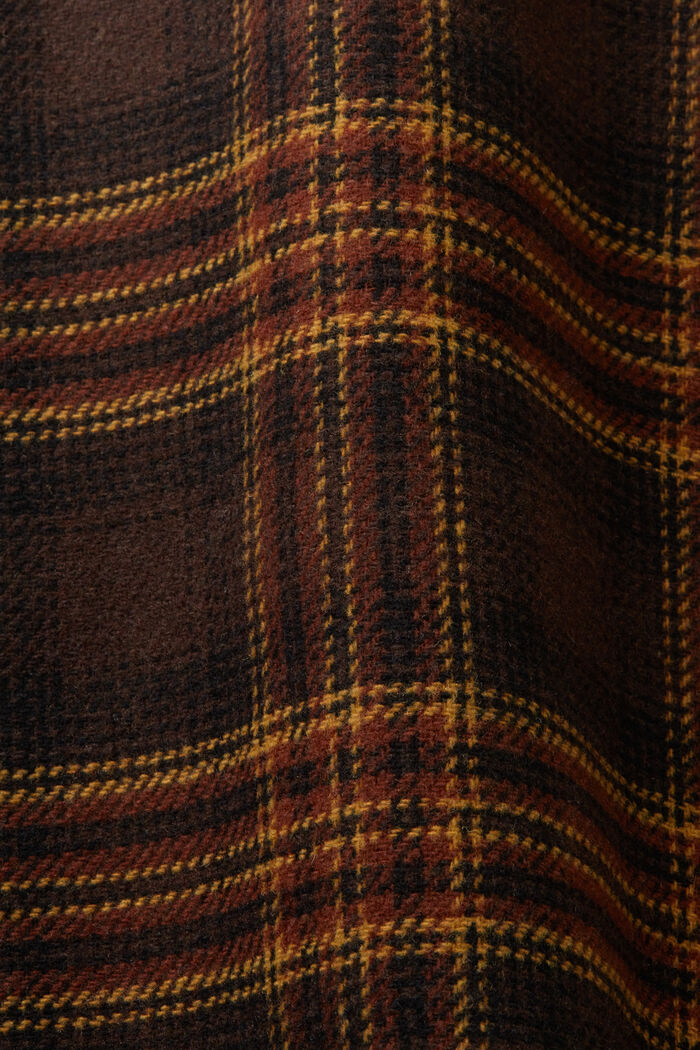 Károvaná košilová bunda ze směsi s vlnou, DARK BROWN, detail image number 5