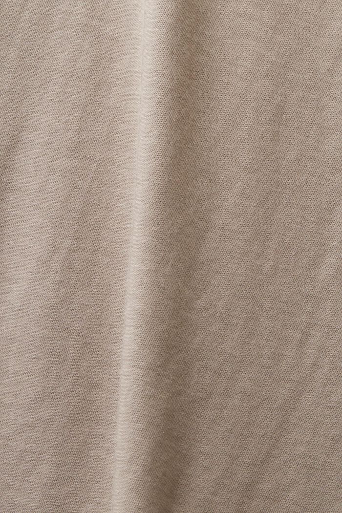 Bavlněné tričko s kulatým výstřihem, LIGHT TAUPE, detail image number 4