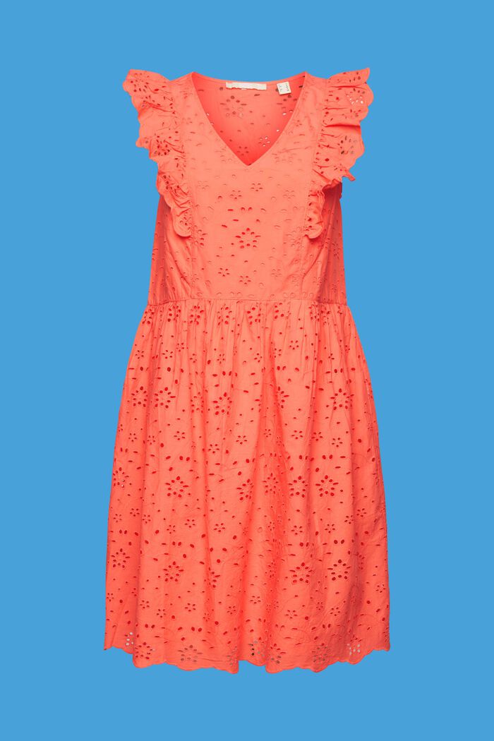 Bavlněné krajkové šaty, CORAL ORANGE, detail image number 6