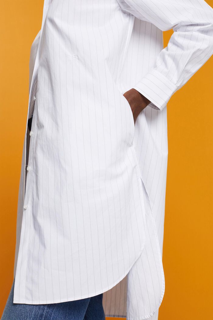 Pruhované košilové šaty, 100% bavlna, WHITE, detail image number 4