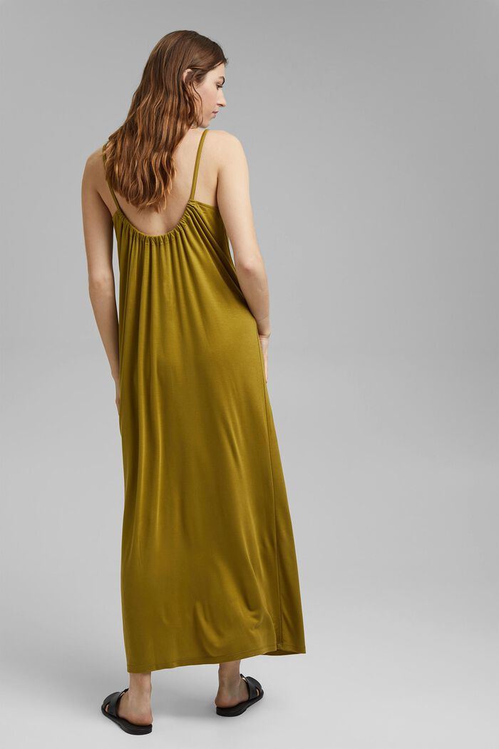 Z materiálu TENCEL™: žerzejové šaty se zadním výstřihem, OLIVE, detail image number 2