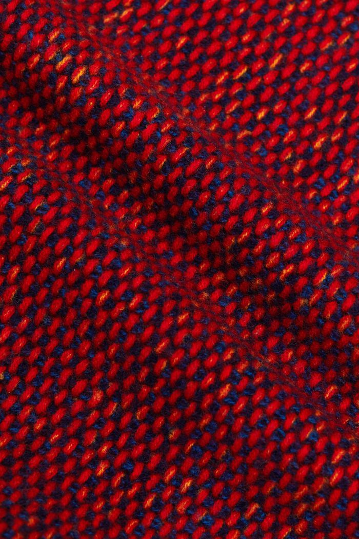 Strukturovaný pulovr s kulatým výstřihem, z vlny, NAVY, detail image number 5