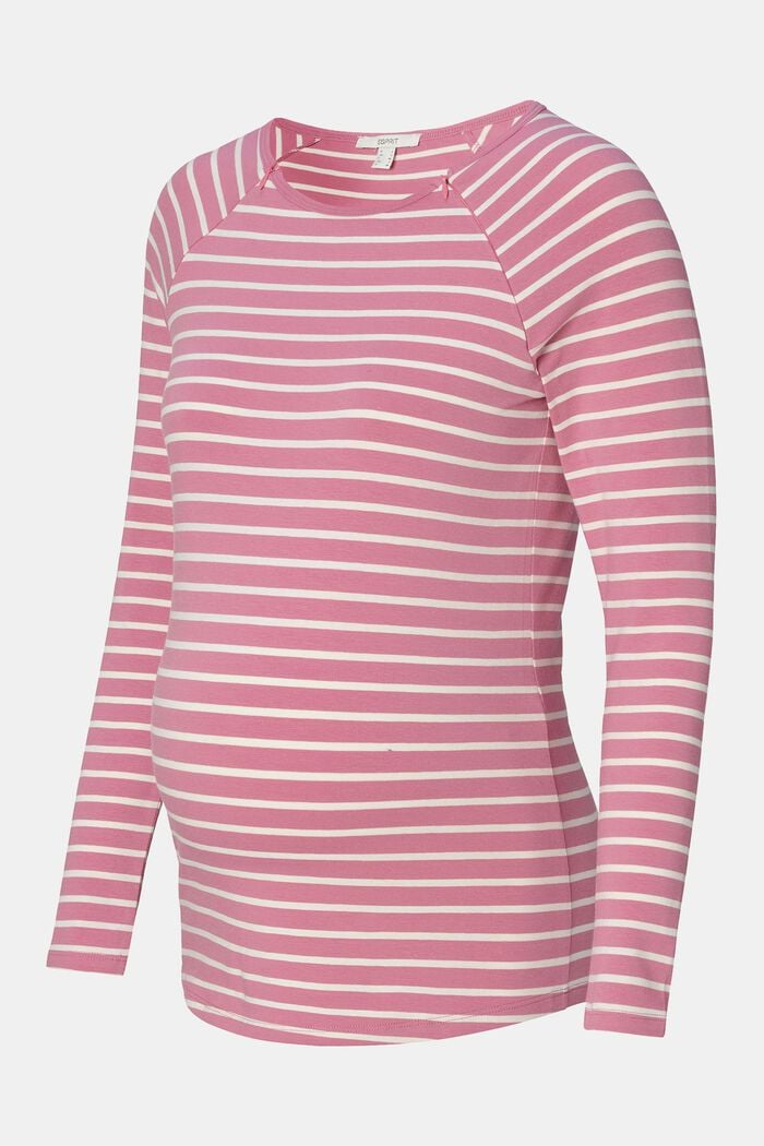 MATERNITY tričko, úprava pro kojení, dlouhý rukáv, DARK OLD PINK, detail image number 4