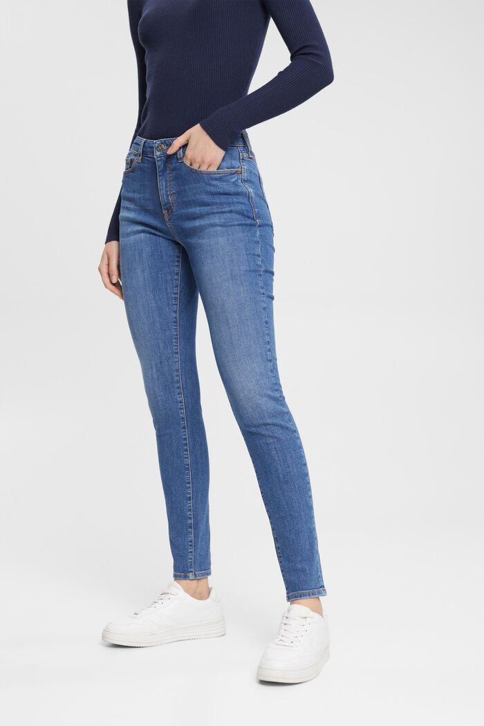 Skinny džíny z udržitelné bavlny, BLUE MEDIUM WASHED, detail image number 0