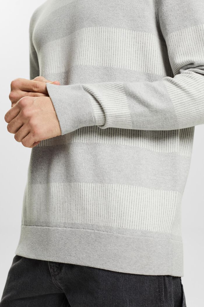 Pruhovaný pulovr z žebrové pleteniny, LIGHT GREY, detail image number 2