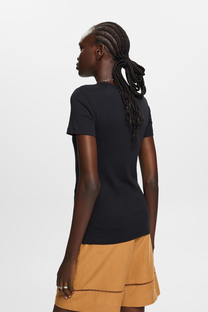 Tričko s kulatým výstřihem ke krku, 100% bavlna, BLACK, detail image number 3