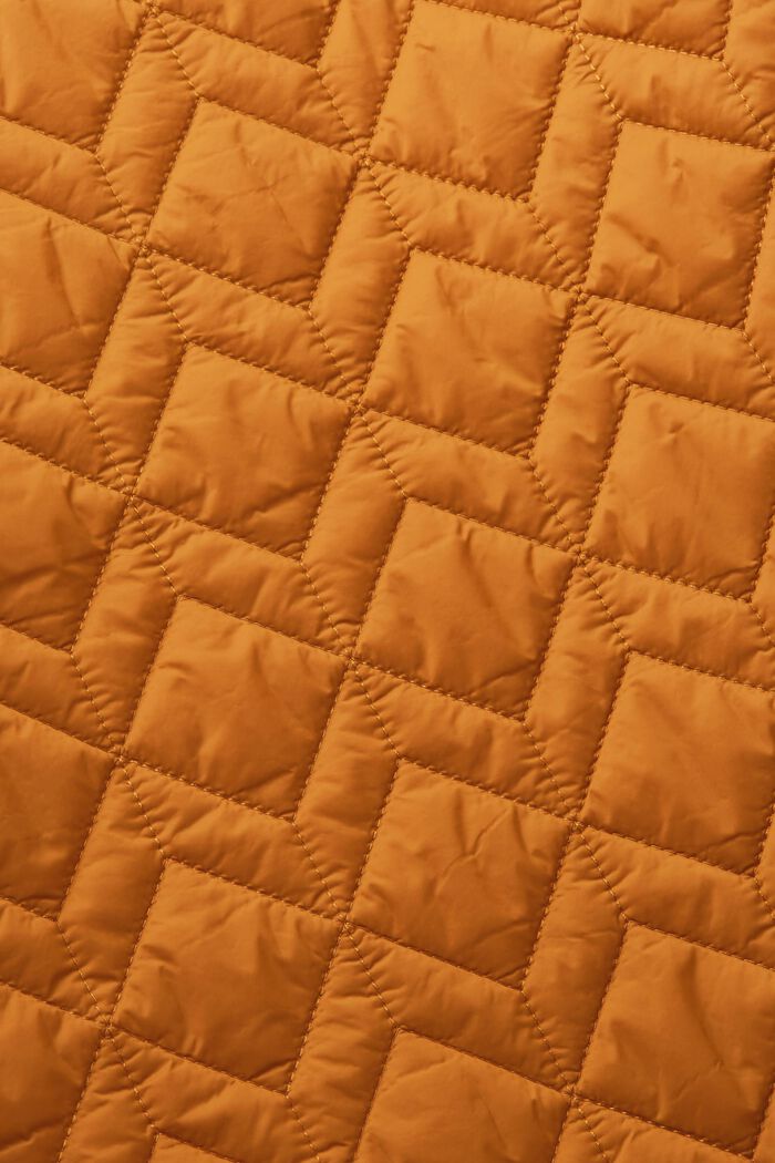 Prošívaná bunda s límcem z žebrové pleteniny, CARAMEL, detail image number 4
