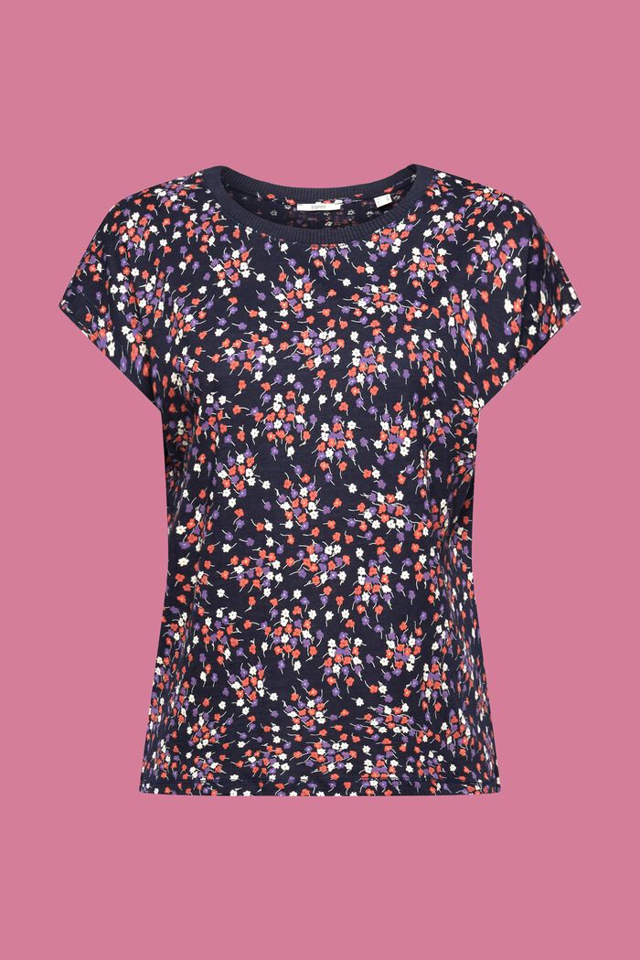 Tričko bez rukávů s květovaným vzorem po celé ploše, NAVY, detail image number 6