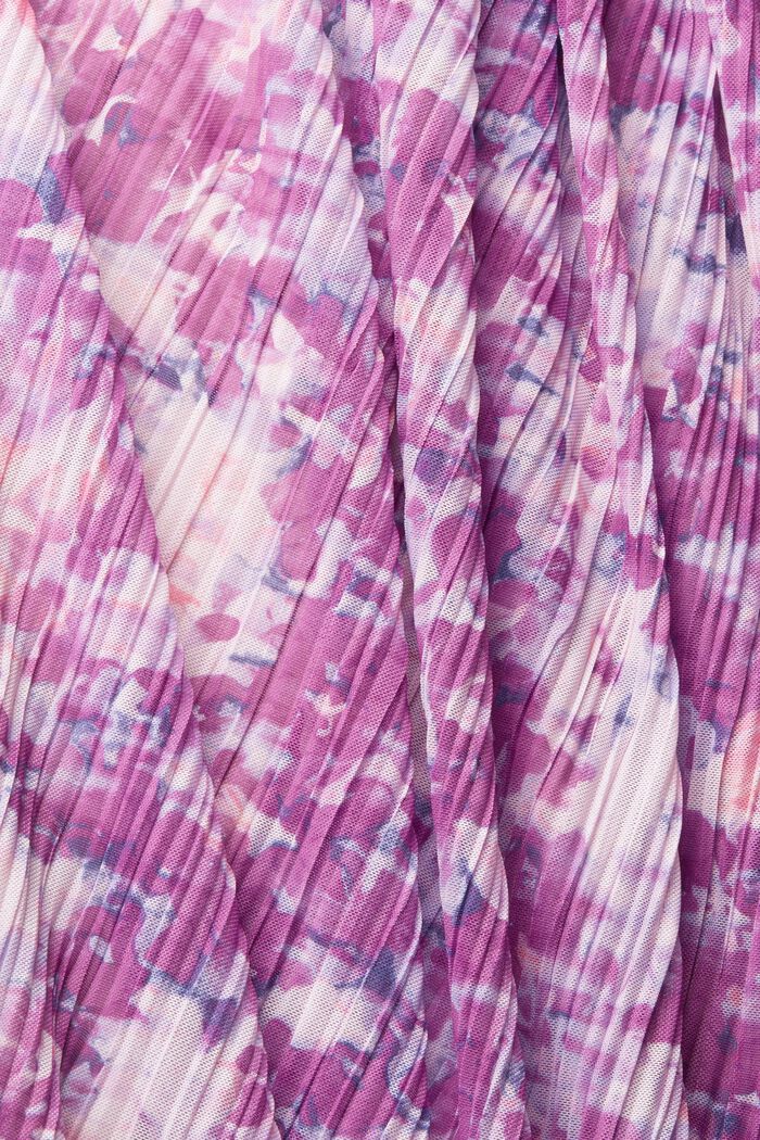 Vzorované šaty z plisované síťoviny, PURPLE, detail image number 4