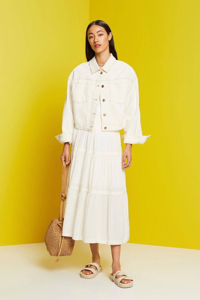 Klasická midi sukně, WHITE, detail image number 1
