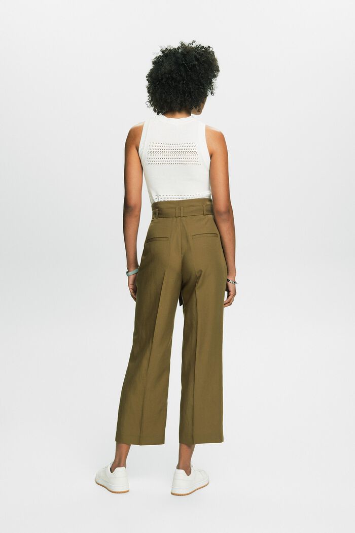 Mix and Match zkrácená kalhotová sukně, vysoký pas, KHAKI GREEN, detail image number 2