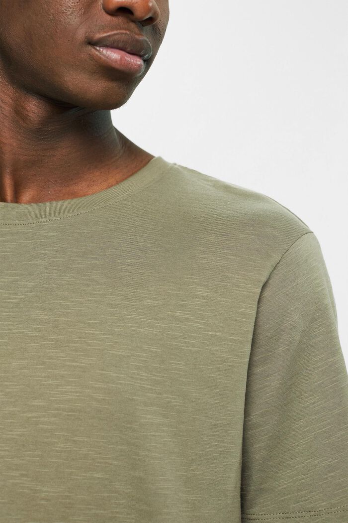 Žerzejové tričko, 100 % bavlna, KHAKI GREEN, detail image number 2