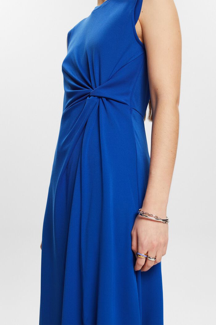 Krepové midi šaty s uzlem, BRIGHT BLUE, detail image number 3