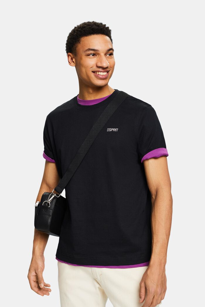 Bavlněné tričko s logem, BLACK, detail image number 0