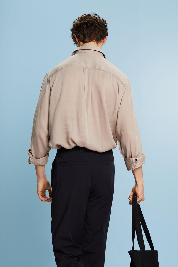 Saténová košile s dlouhým rukávem, LIGHT TAUPE, detail image number 2