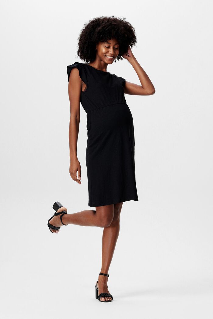 MATERNITY žerzejové šaty s úpravou pro kojení, DEEP BLACK, detail image number 0