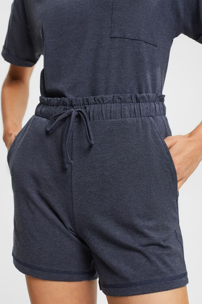 Žerzejové šortky s pružným pasem, NAVY, detail image number 2
