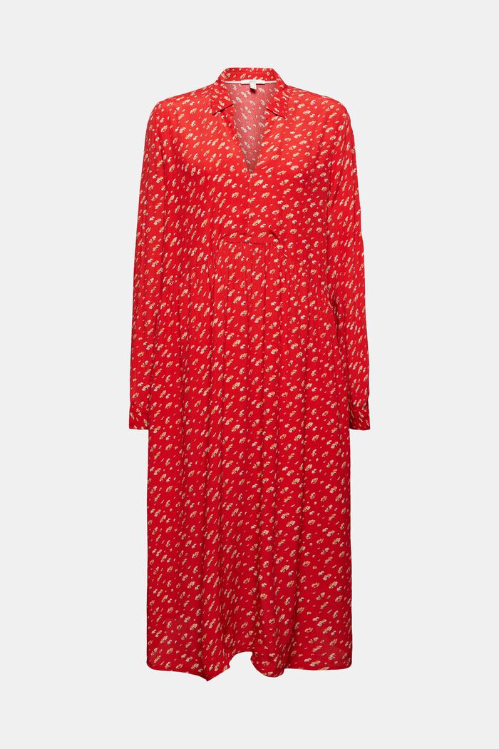 Květované midi šaty z materiálu LENZING™ ECOVERO™, RED, detail image number 6