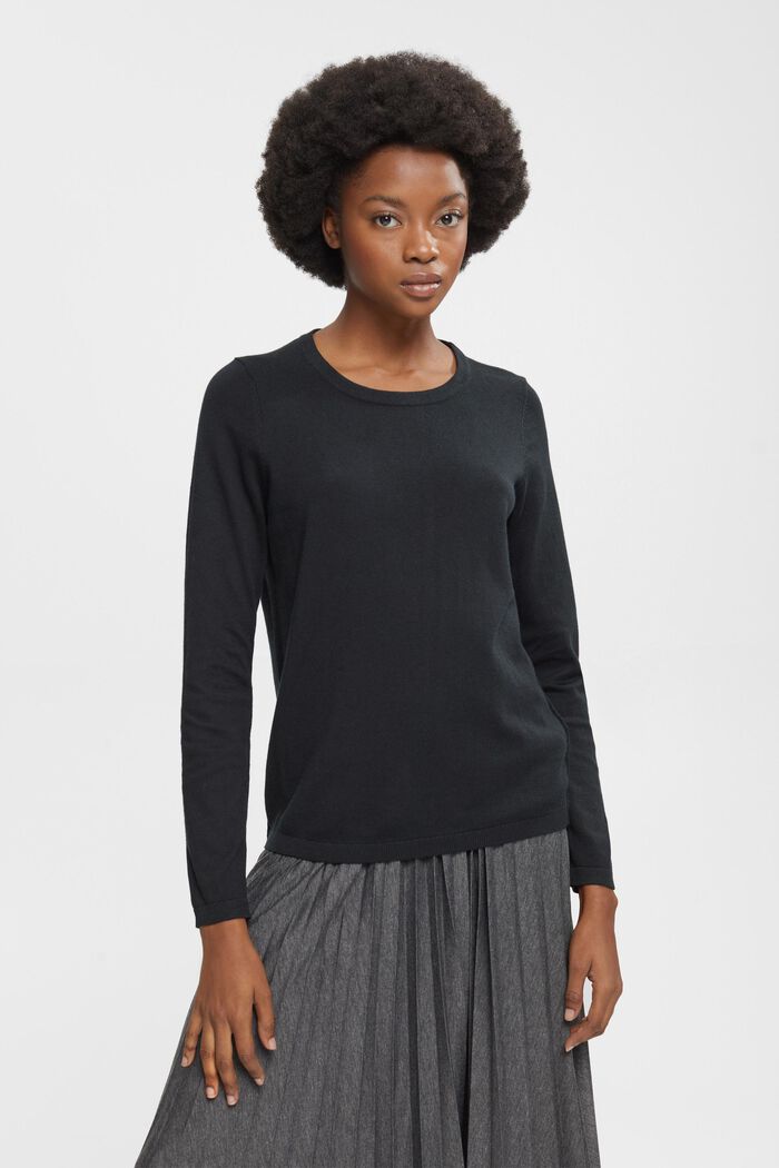 Pletený svetr, BLACK, overview