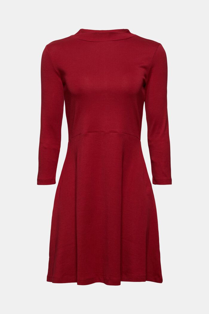 Žerzejové šaty ze 100% bio bavlny, DARK RED, overview