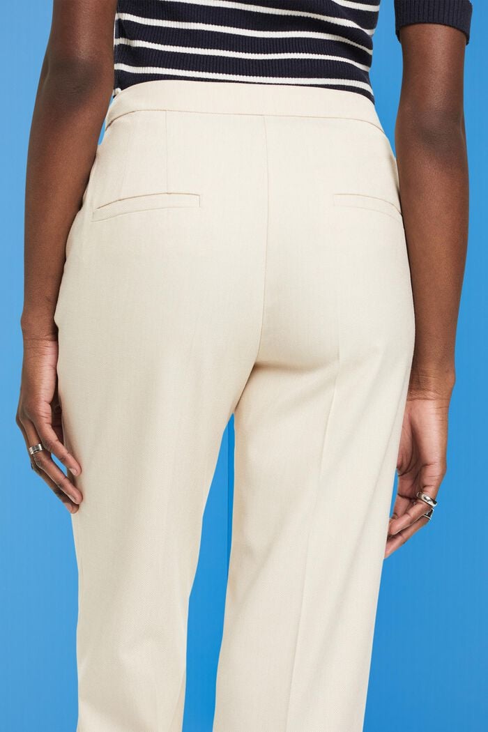 Zkrácené business kalhoty s vysokým pasem, LIGHT BEIGE, detail image number 2