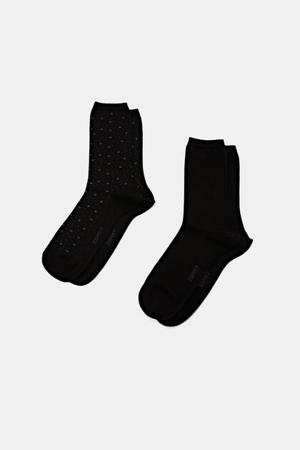 2 páry ponožek, bio bavlna, BLACK, overview