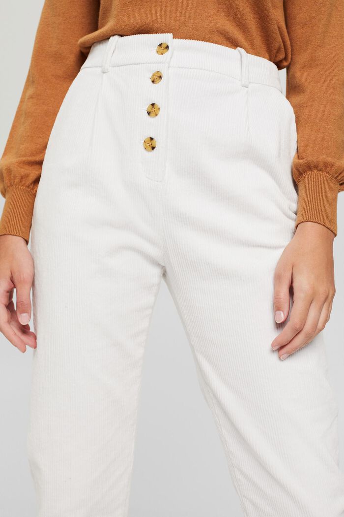 Manšestrové kalhoty s kalhotovým rozparkem na knoflíky, ze 100% bavlny, ICE, detail image number 2