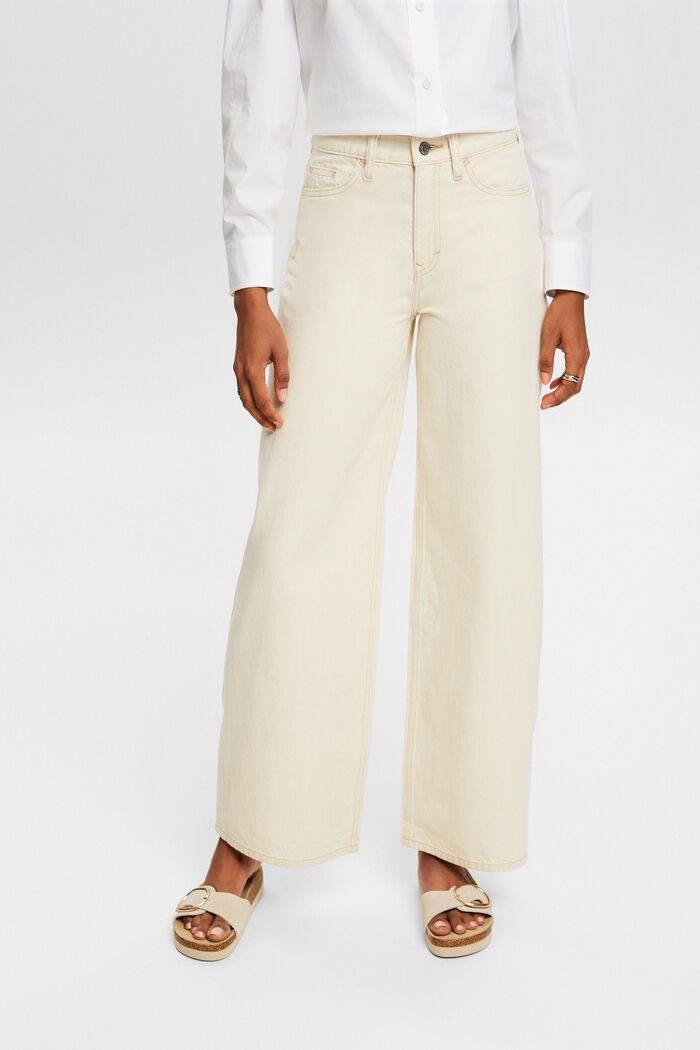 Retro džíny s vysokým pasem a širokými nohavicemi, OFF WHITE, detail image number 0