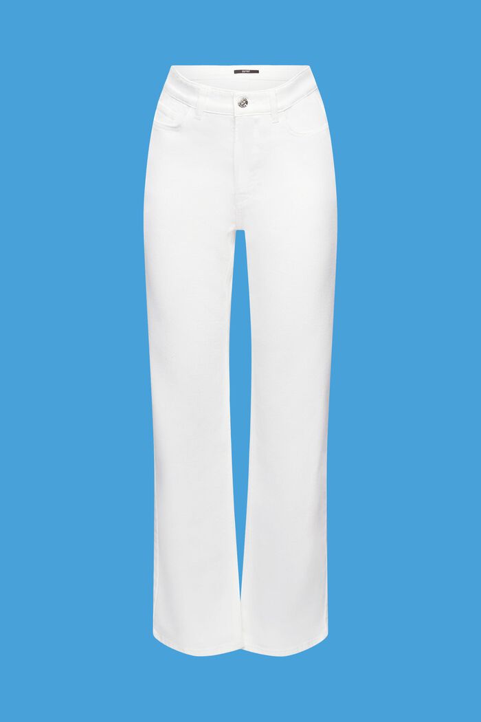 Džíny s vysokým pasem a rovnými nohavicemi, WHITE, detail image number 7