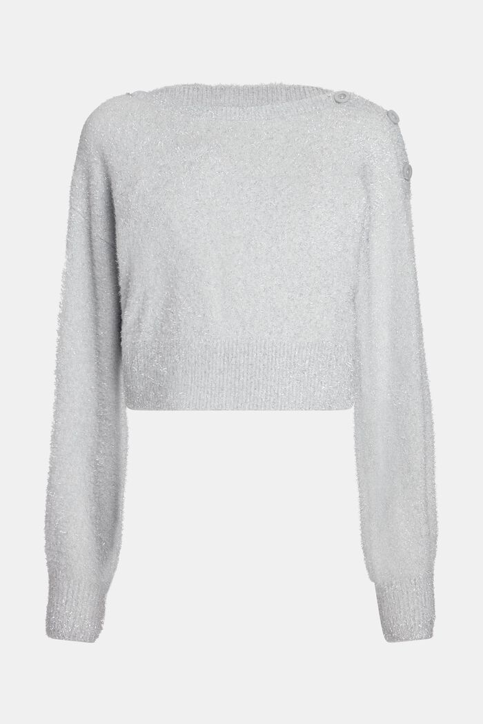 Chlupatý metalický pulovr, SILVER, detail image number 4