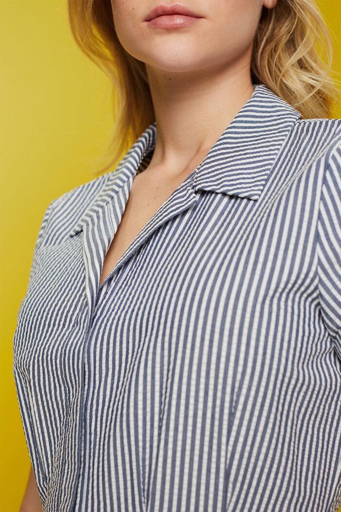 Košilové šaty seersucker, 100% bavlna, NAVY, detail image number 2