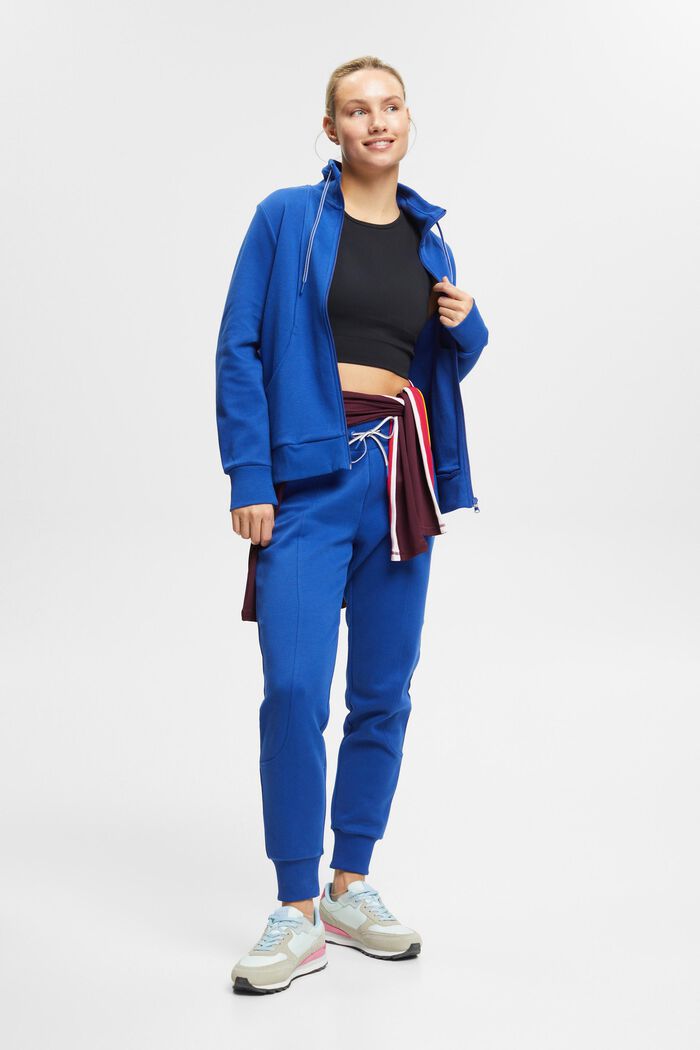Teplákové kalhoty ze směsi s bavlnou, BRIGHT BLUE, detail image number 1