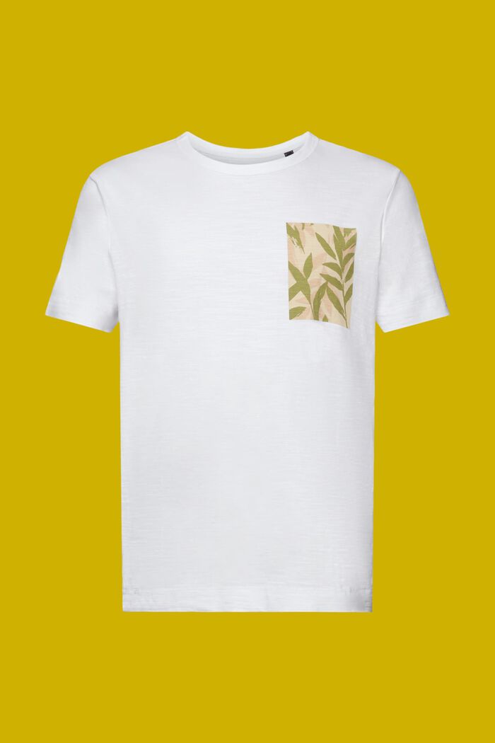 Žerzejové tričko s potiskem na hrudi, 100% bavlna, WHITE, detail image number 6