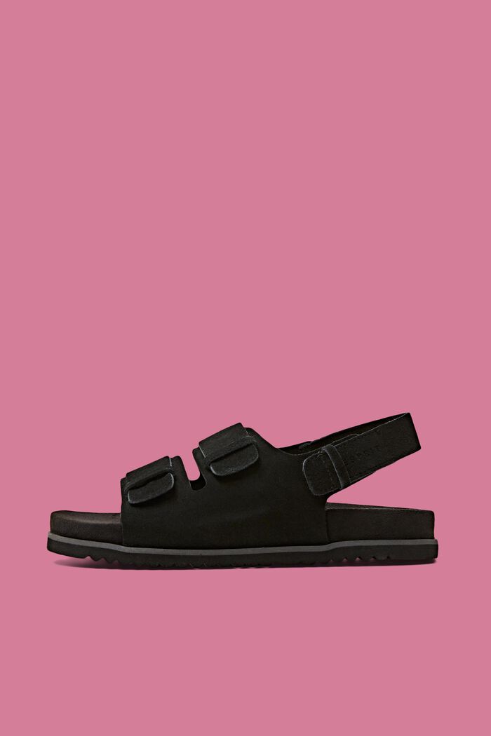 Semišové kožené sandály, BLACK, detail image number 0