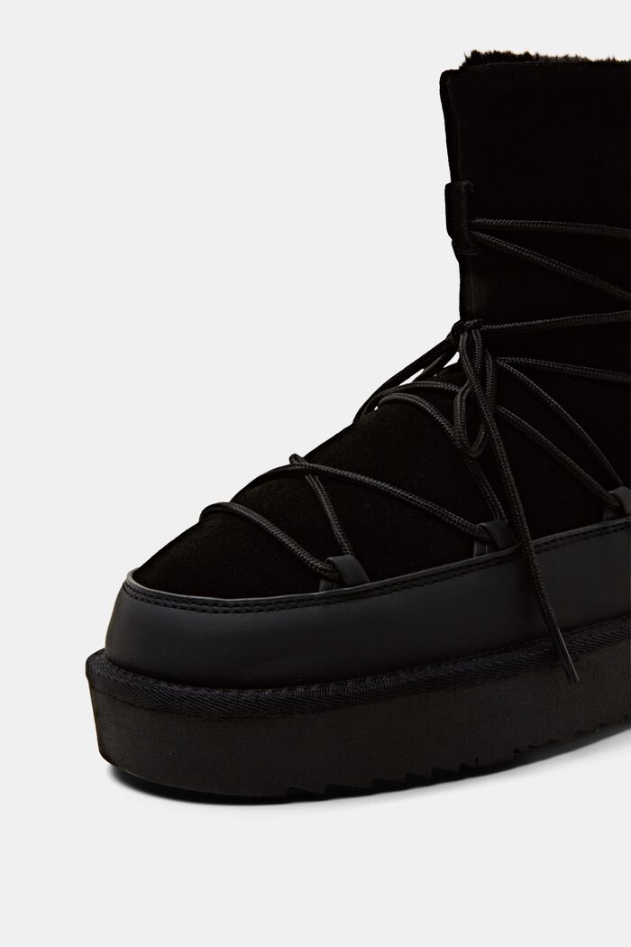 Semišové boty na šněrování, BLACK, detail image number 3