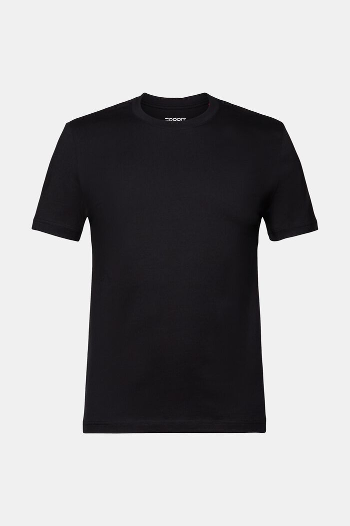 Tričko s kulatým výstřihem, z žerzeje z bavlny pima, BLACK, detail image number 6