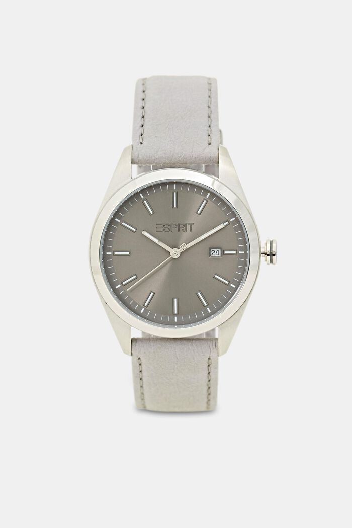 Veganský produkt: hodinky z nerezové oceli, se zobrazením data, GREY, detail image number 0